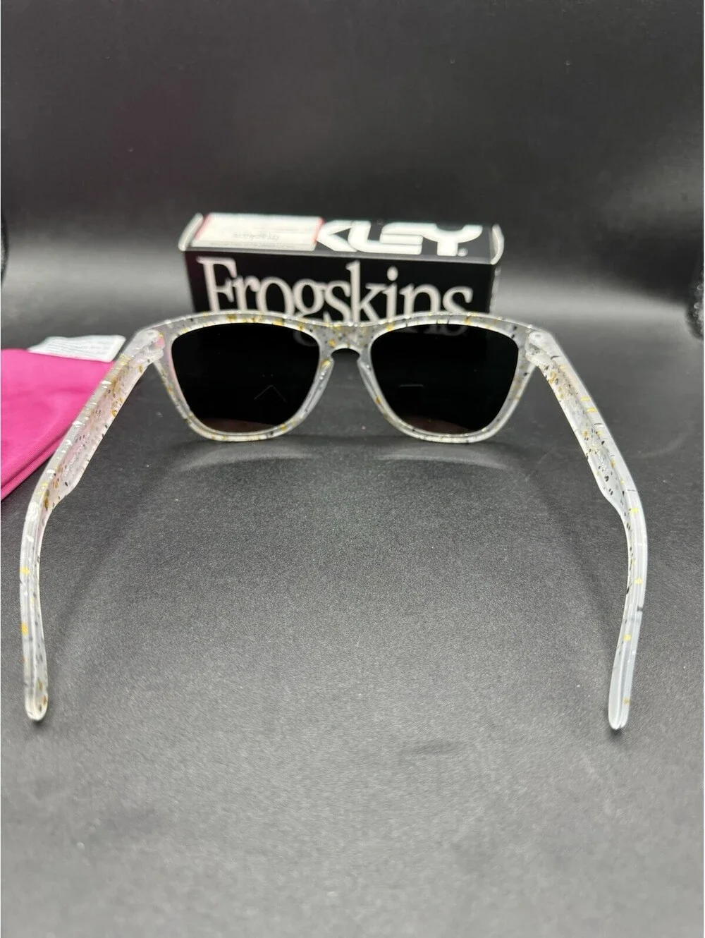 Oakley Frogskin Splatter Clear/Prizm Black Lenses OO9013-G655